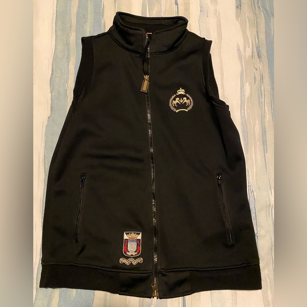 Equine Couture black vest with gold detail
